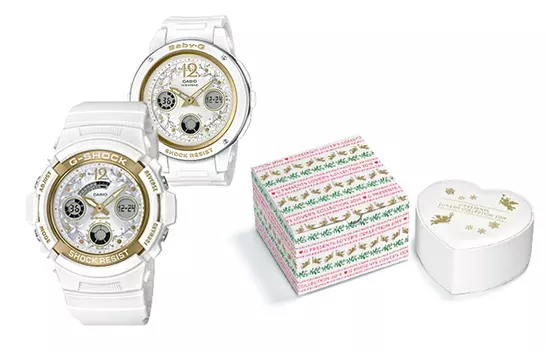 CASIO Часы унисекс парные настольные белые LOV-19A-7APR