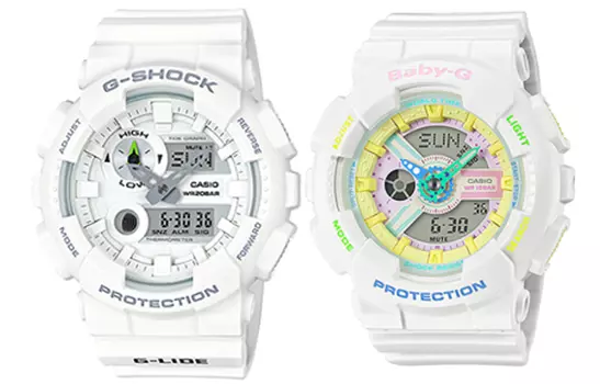 CASIO Часы унисекс парные настольные серии белые