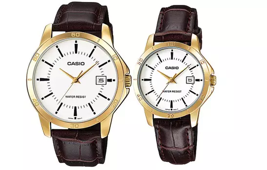 CASIO Часы унисекс парные настольные серии белые