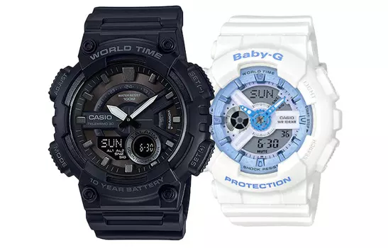 CASIO Часы унисекс парные Table Series Black Watch
