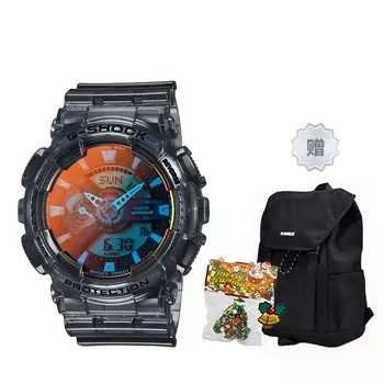 CASIO Часы унисекс с двойным дисплеем, жидкокристаллическим/аналоговым дисплеем, 51 мм, синего цвета
