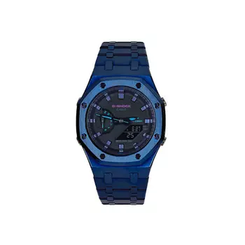 CASIO Часы унисекс с двумя жидкокристаллическими/аналоговыми дисплеями, 48,5 мм, черные