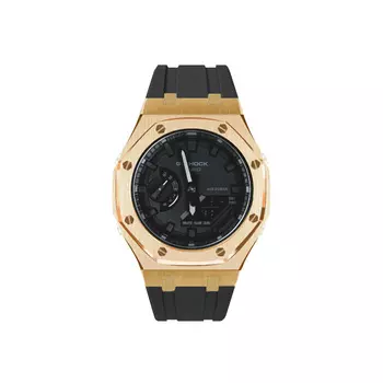 CASIO Часы унисекс с двумя жидкокристаллическими/аналоговыми дисплеями, 48,5 мм, черные