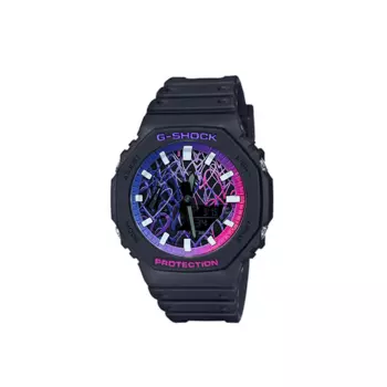 CASIO Часы унисекс с двумя жидкокристаллическими/аналоговыми дисплеями, 48,5 мм, черные