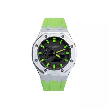 CASIO Часы унисекс с двумя жидкокристаллическими/аналоговыми дисплеями, 48,5 мм, черные