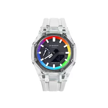 CASIO Часы унисекс с двумя жидкокристаллическими/аналоговыми дисплеями, 48,5 мм, черные