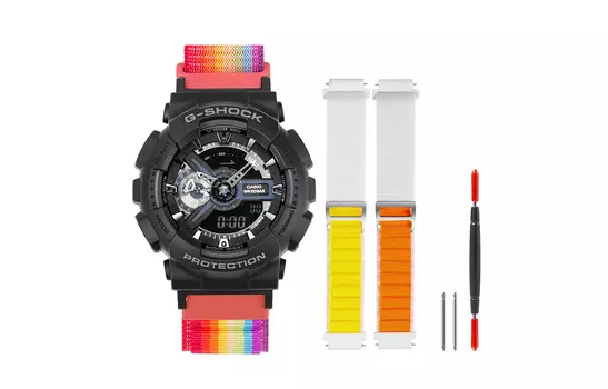 CASIO Часы унисекс с двумя жидкокристаллическими/аналоговыми дисплеями, 51,2 мм, черные
