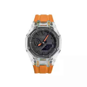 CASIO Часы унисекс с двумя жидкокристаллическими/аналоговыми дисплеями, 48,5 мм, черные