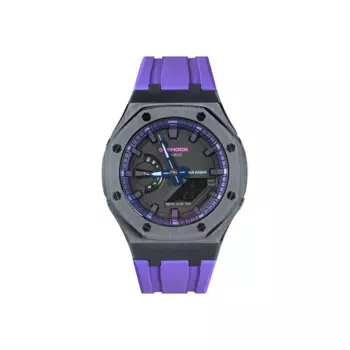 CASIO Часы унисекс с двумя жидкокристаллическими/аналоговыми дисплеями, 48,5 мм, черные