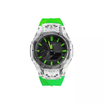 CASIO Часы унисекс с двумя жидкокристаллическими/аналоговыми дисплеями, 48,5 мм, черные