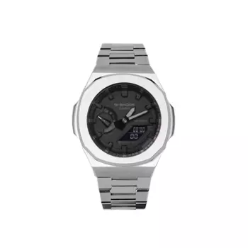 CASIO Часы унисекс с двумя жидкокристаллическими/аналоговыми дисплеями, 48,5 мм, черные