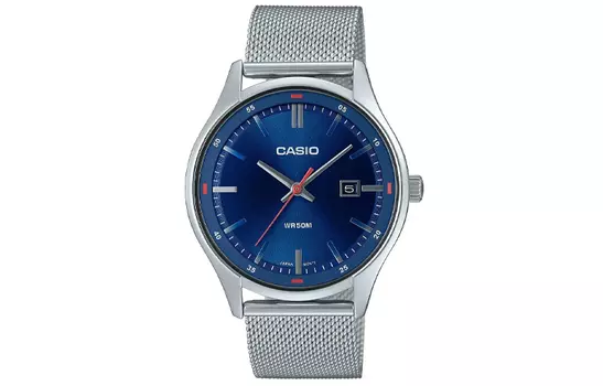 CASIO Часы унисекс стандартной серии синего цвета MTP-E710M-2A