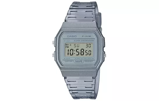 CASIO Цифровая серия. Кварцевый механизм. Мужские часы с ремешком из смолы. Серый циферблат