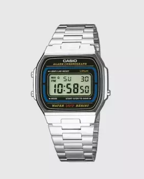 Casio Collection A164WA-1VES Винтажные мужские часы, серебряный