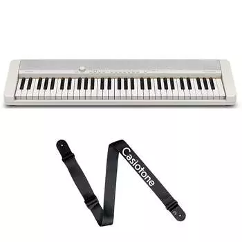 Casio CT-S1 61-клавишная портативная клавиатура, белая с ремешком Casiotone CASIO-CT-S1WE-SP