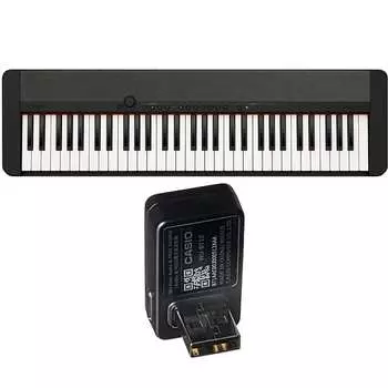 Casio CT-S1 61-клавишная портативная клавиатура с динамиками, черная с адаптером Bluetooth CT-S1BK
