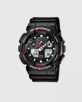 Casio G-SHOCK GA-100-1A4ER Автоматические мужские часы со светодиодной подсветкой, черный