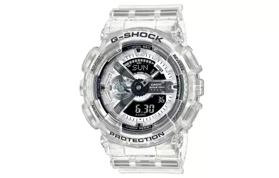 CASIO Мужские белые часы с жидкокристаллическим/аналоговым дисплеем GA-114RX-7AJR