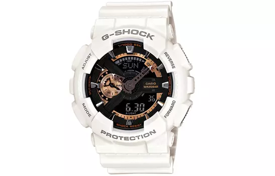 CASIO Мужские часы GA-110RG-7A с двумя жидкокристаллическими/аналоговыми дисплеями, черные