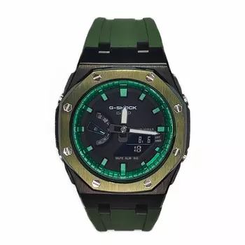 CASIO Мужские часы с двойным дисплеем, жидкокристаллическим/аналоговым циферблатом, 44 мм, черные