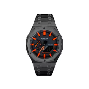 CASIO Мужские часы с двойным дисплеем, жидкокристаллическим/аналоговым циферблатом, 48,5 мм, черные