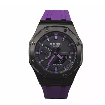 CASIO Мужские часы с двойным дисплеем, жидкокристаллическим/аналоговым циферблатом, 44 мм, черные