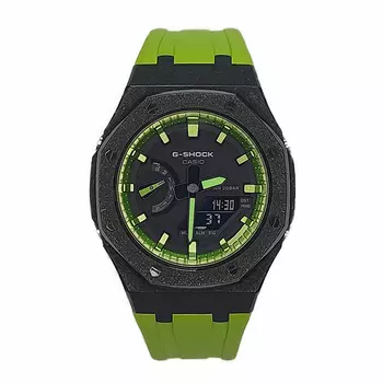 CASIO Мужские часы с двойным дисплеем, жидкокристаллическим/аналоговым циферблатом, 44 мм, черные