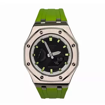 CASIO Мужские часы с двойным дисплеем, жидкокристаллическим/аналоговым циферблатом, 44 мм, черные