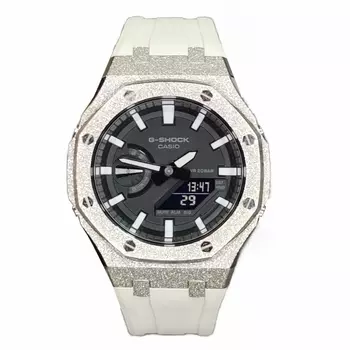 CASIO Мужские часы с двойным дисплеем, жидкокристаллическим/аналоговым циферблатом, 44 мм, черные