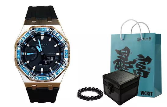 CASIO Мужские часы с двойным дисплеем, жидкокристаллическим/аналоговым циферблатом, 44 мм, черные
