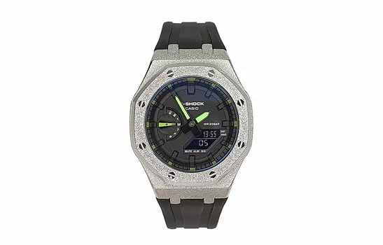 CASIO Мужские часы с двойным дисплеем, жидкокристаллическим/аналоговым циферблатом, 44 мм, черные