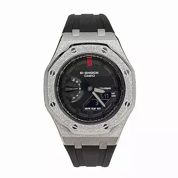 CASIO Мужские часы с двойным дисплеем, жидкокристаллическим/аналоговым циферблатом, 44 мм, черные
