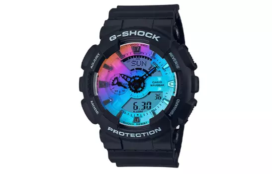 CASIO Мужские часы с двойным жидкокристаллическим/аналоговым дисплеем, 55 мм, синие, GA-110SR-1ADR