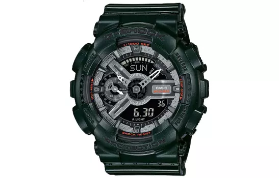 CASIO Мужские часы с двойным жидкокристаллическим/аналоговым дисплеем серии Green GMA-S110MC-3
