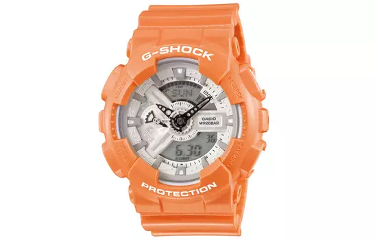 CASIO Мужские часы с двойным жидкокристаллическим/аналоговым дисплеем, белые, GA-110SG-4A