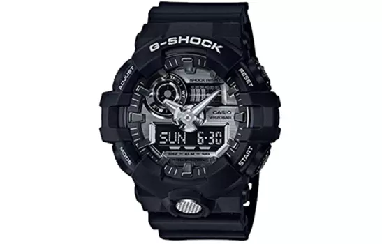 CASIO Мужские часы с двойным жидкокристаллическим/аналоговым дисплеем, черные, GA-710-1APR