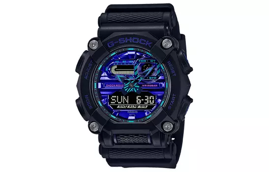CASIO Мужские часы с двойным жидкокристаллическим/аналоговым дисплеем, черные, GA-900VB-1APR