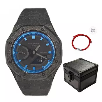 CASIO Мужские часы с двойным жидкокристаллическим/аналоговым дисплеем, черные