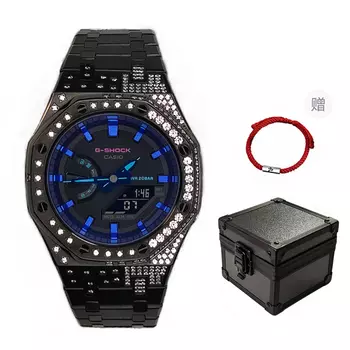 CASIO Мужские часы с двойным жидкокристаллическим/аналоговым дисплеем, черные