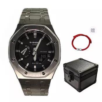 CASIO Мужские часы с двойным жидкокристаллическим/аналоговым дисплеем, черные