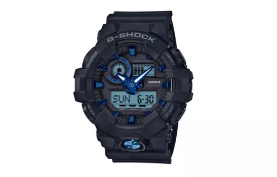 CASIO Мужские часы с двойным жидкокристаллическим/аналоговым дисплеем, черные, GA-710B-1A2PR