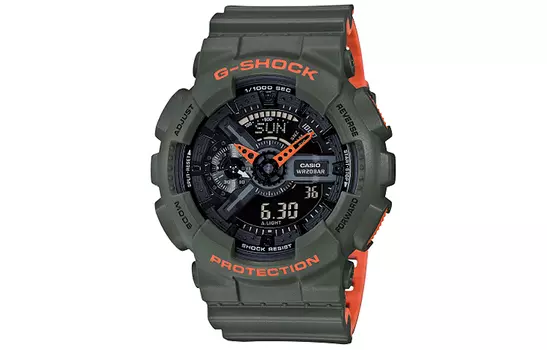 CASIO Мужские часы с двойным жидкокристаллическим/аналоговым дисплеем, черные, GA-110LN-3A