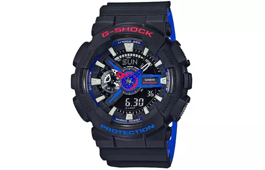 CASIO Мужские часы с двойным жидкокристаллическим/аналоговым дисплеем, черные, GA-110LT-1A
