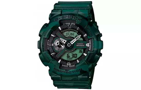 CASIO Мужские часы с двойным жидкокристаллическим/аналоговым дисплеем, серия Green GA-110CM-3