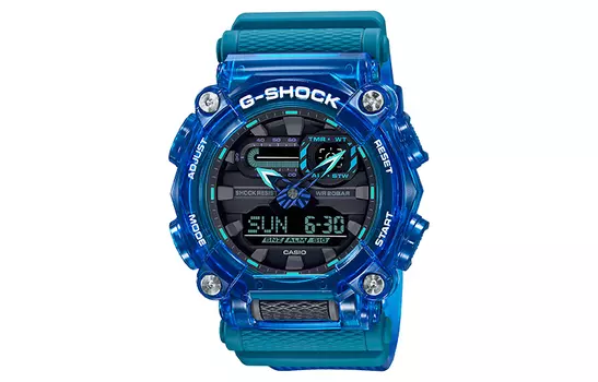 CASIO Мужские часы с двойным жидкокристаллическим/аналоговым дисплеем, черные, GA-900SKL-2A