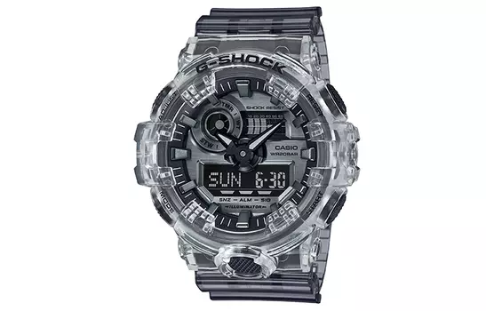 CASIO Мужские часы с кварцевым механизмом See Thru Ice Resilience 1.0 и ремешком из смолы, серый циферблат