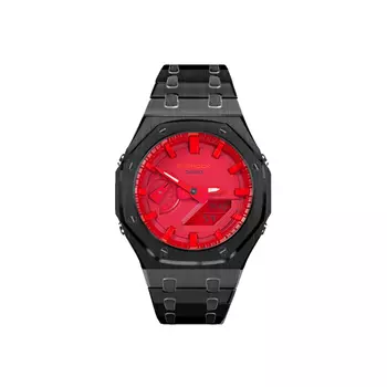 CASIO Мужские часы с жидкокристаллическим/аналоговым дисплеем, красные
