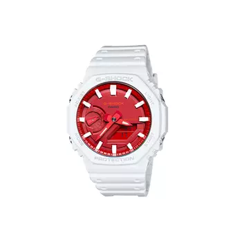 CASIO Мужские часы с жидкокристаллическим/аналоговым дисплеем, красные
