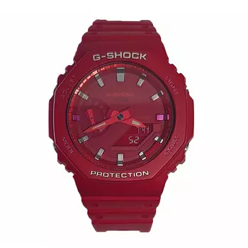 CASIO Мужские часы с жидкокристаллическим/аналоговым дисплеем, красные