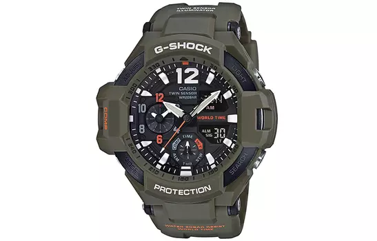 CASIO Мужские часы серии MASTER OF G-AIR черного цвета GA-1100KH-3A